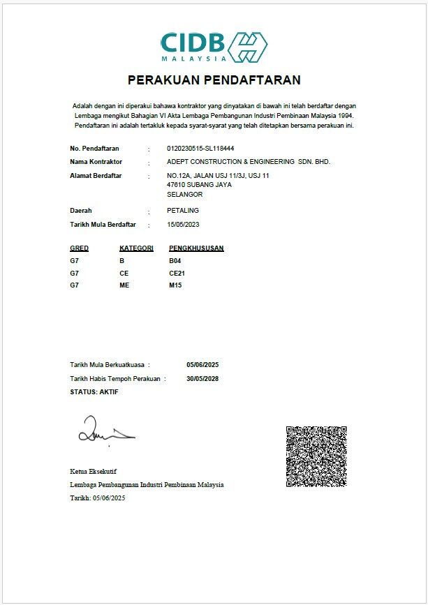 CIDB 2028 ADEPT CONSTRUCTION & ENGINEERING SDN BHD